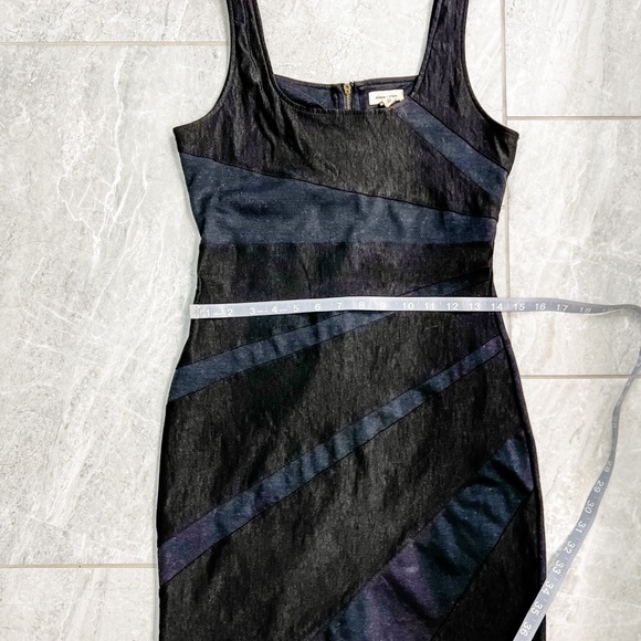 Silence and Noise Black Bodycon Dress Asymmetrical Hem Front Design Size Medium - Picture 7 of 8